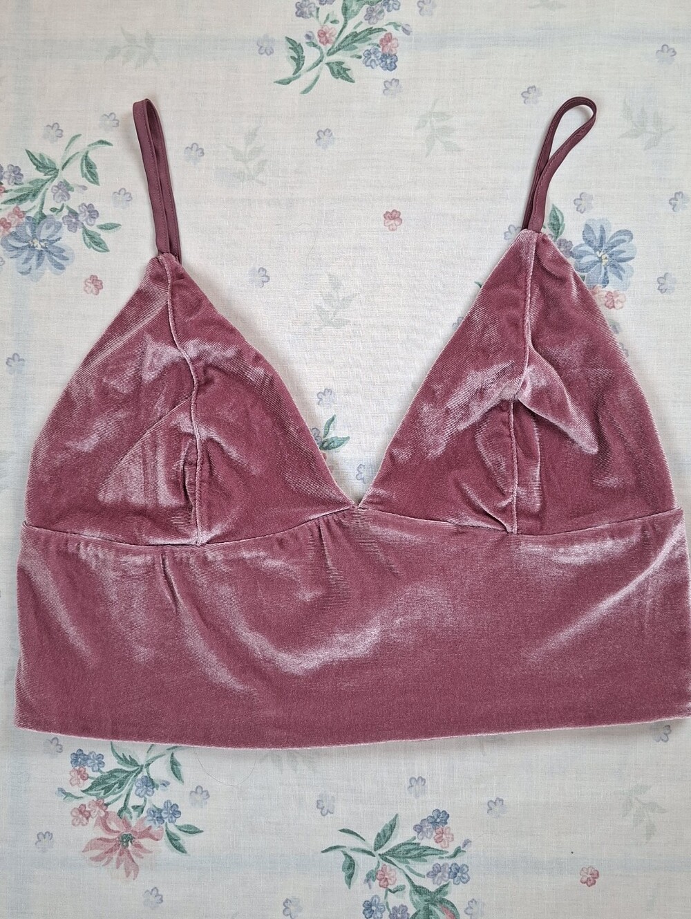 Victoria's Secret Dusty Pink Crushed Velvet Bralette Crop Top